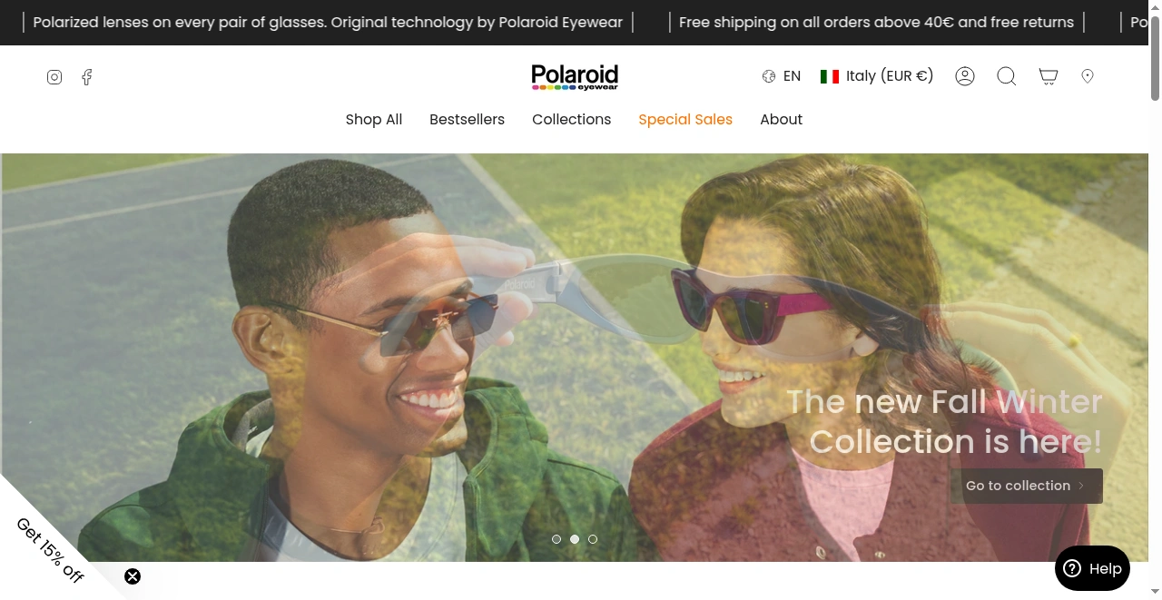 Polaroid Eyewear screenshot