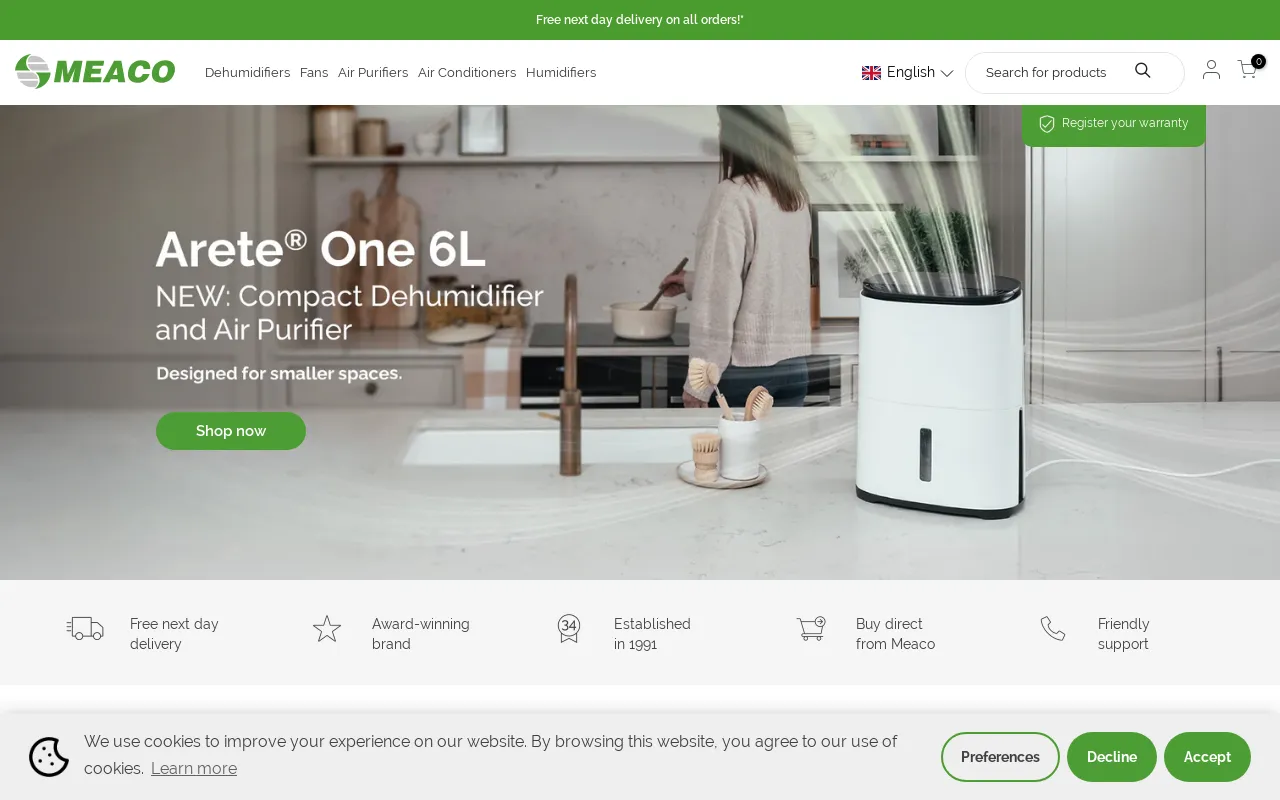 Meaco (U.K.) Limited screenshot