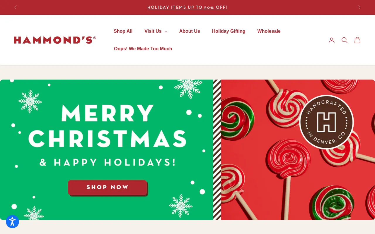 Hammond's Candies since 1920 screenshot