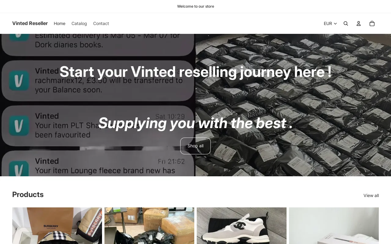 Vinted Reseller website screenshot