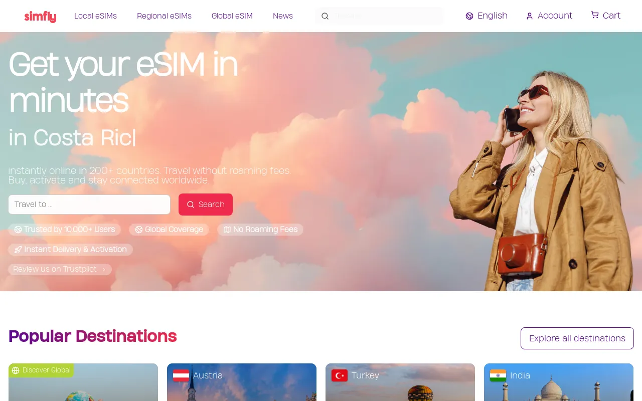 simfly eSIM Store screenshot