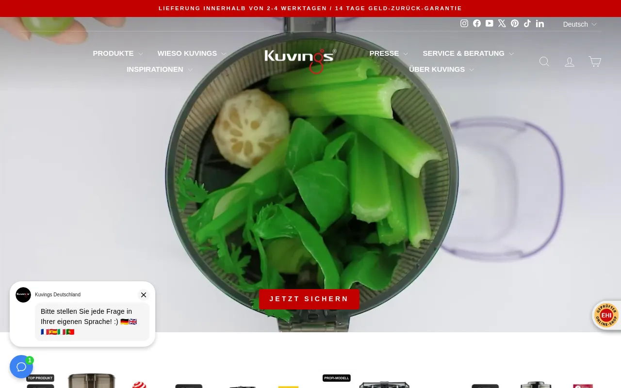 Kuvings Deutschland screenshot