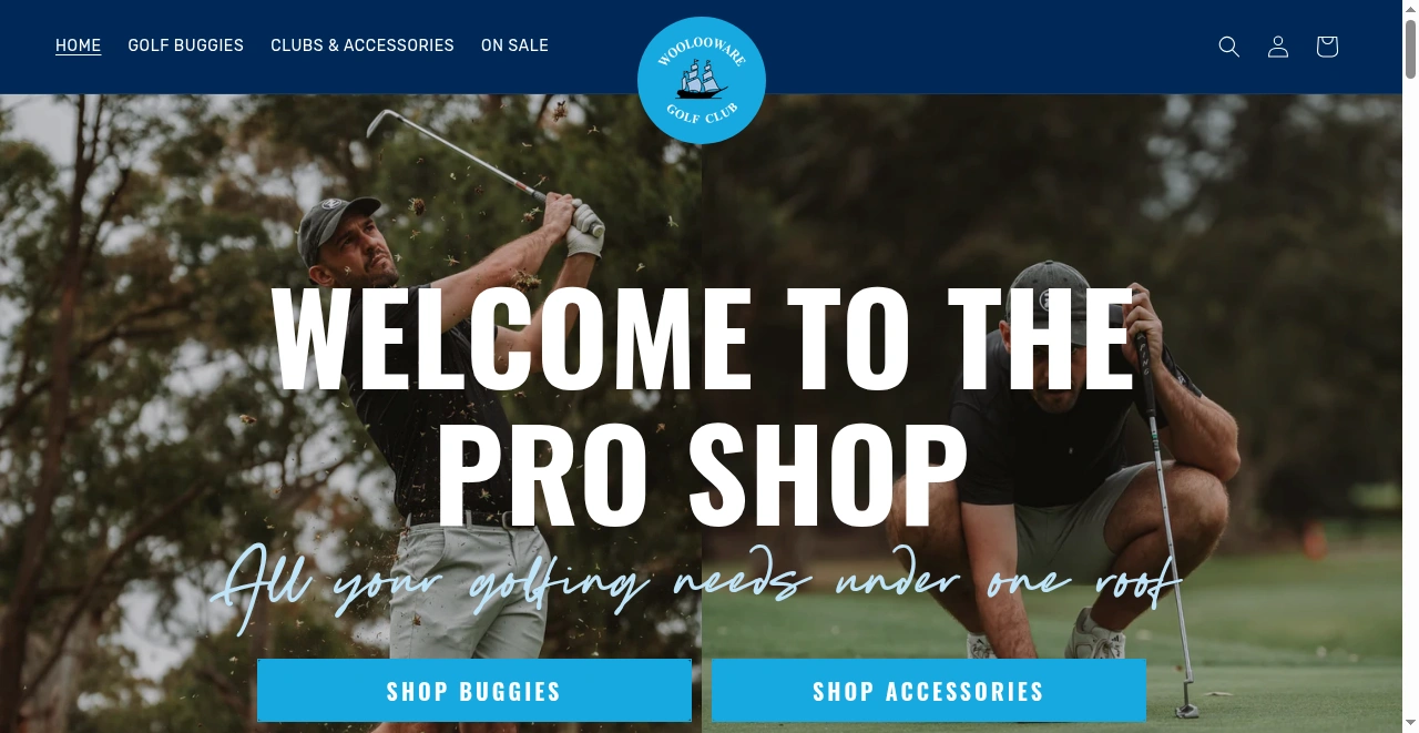 Woolooware Golf Pro Shop website screenshot