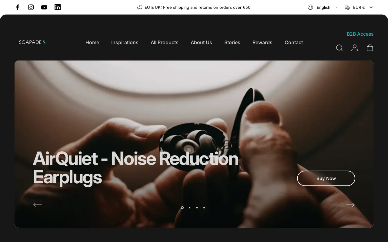 Scapade website screenshot