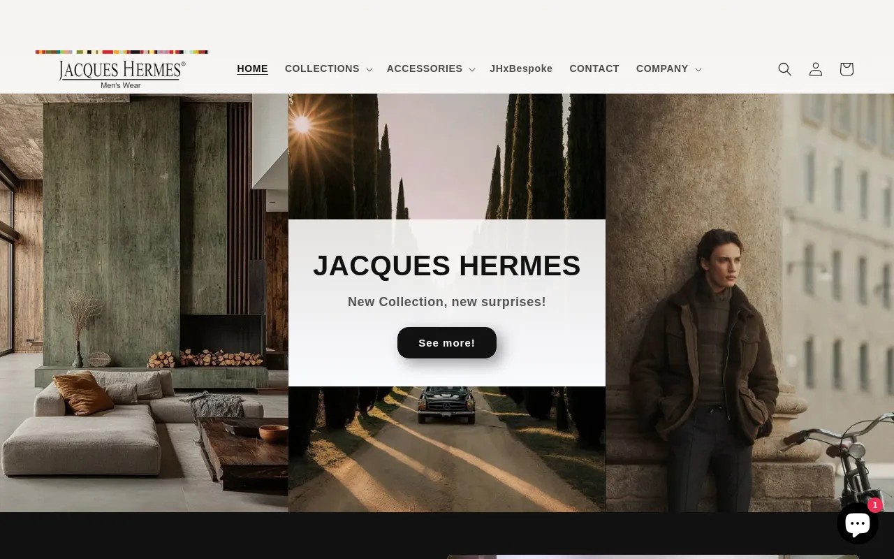 JACQUES HERMES MEN'S WEAR screenshot