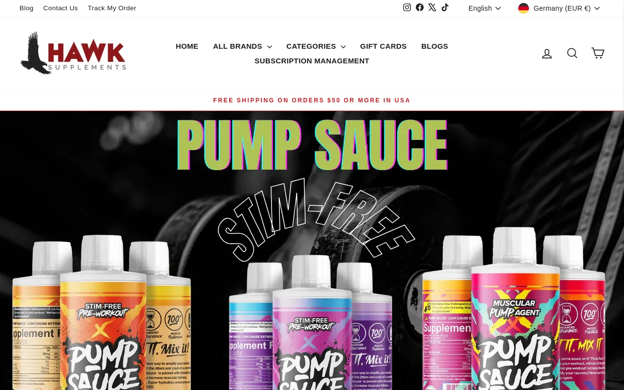 Hawk Supplements screenshot