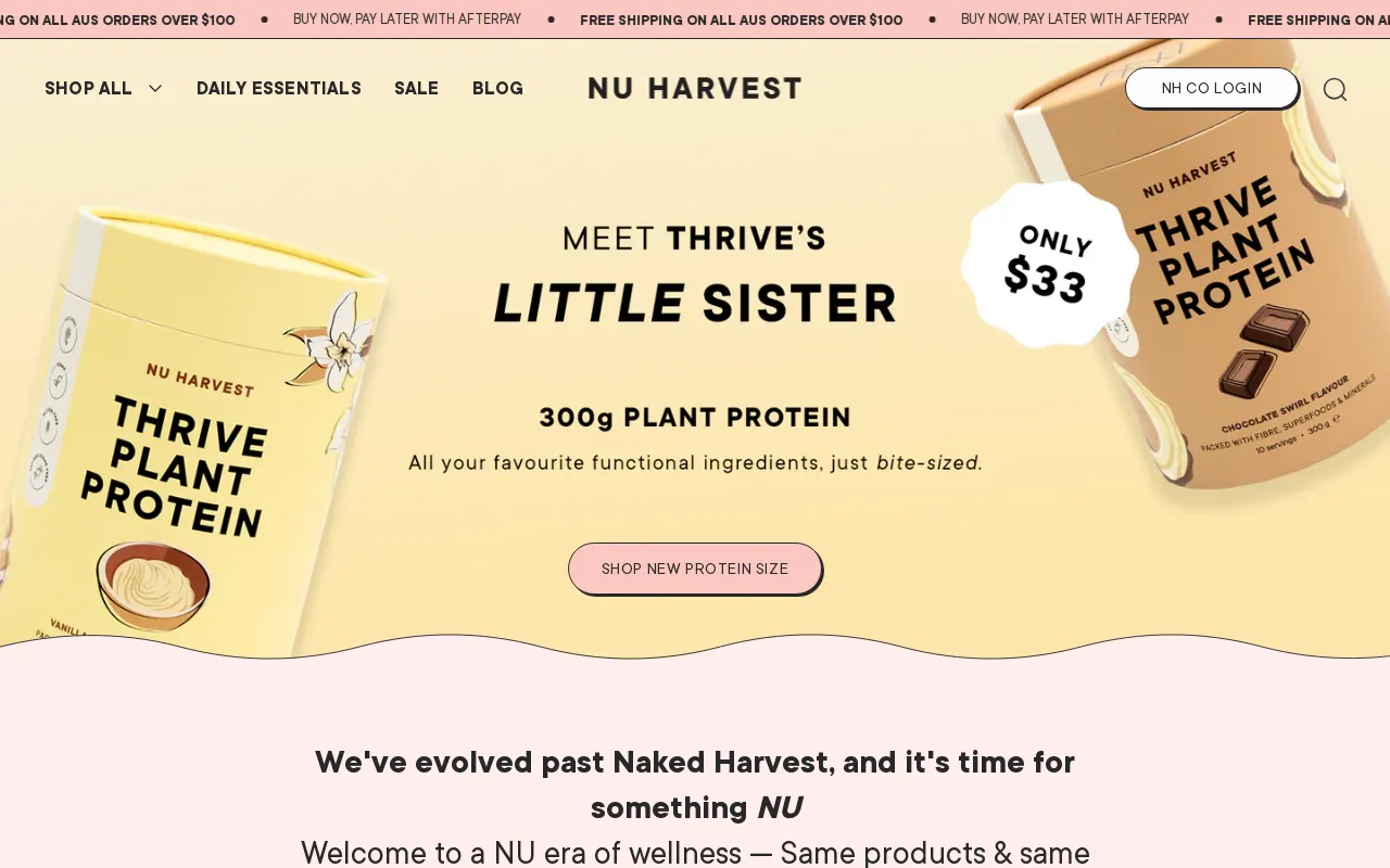 Naked Harvest Supplements screenshot