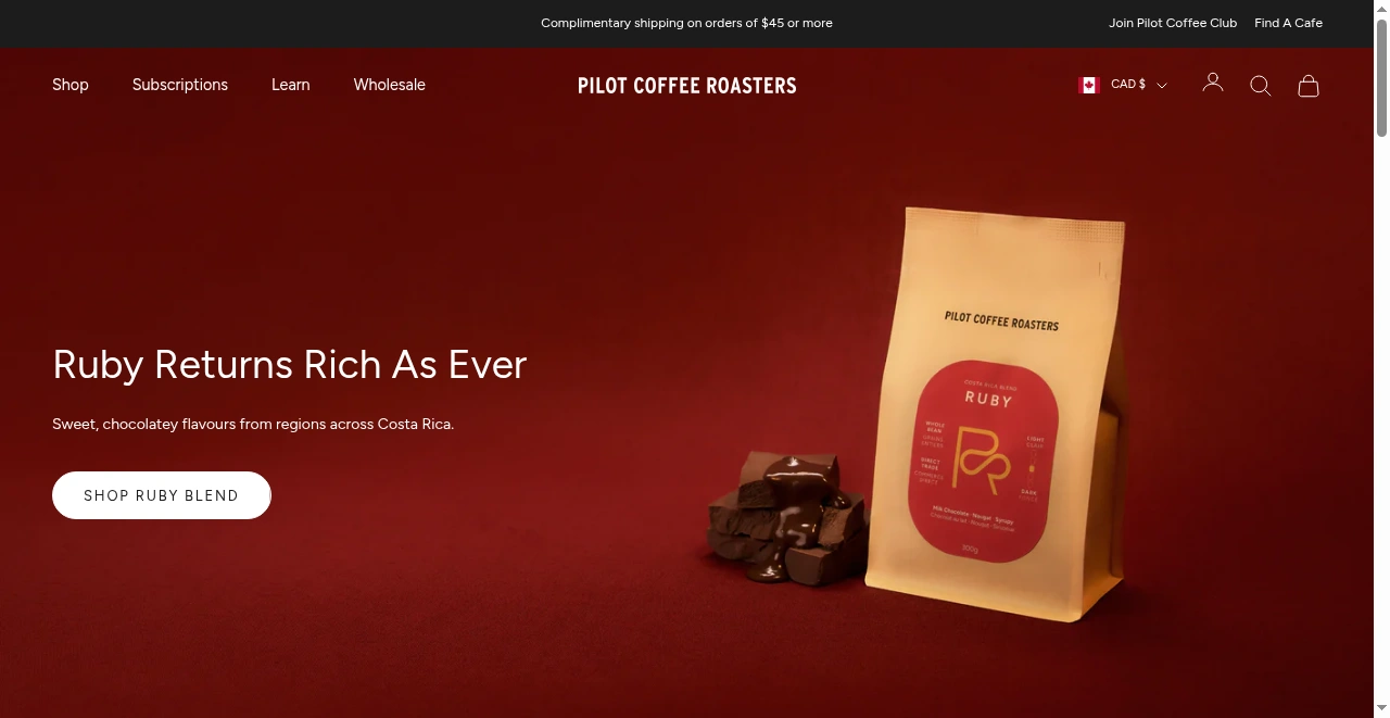 Pilot Coffee Roasters screenshot