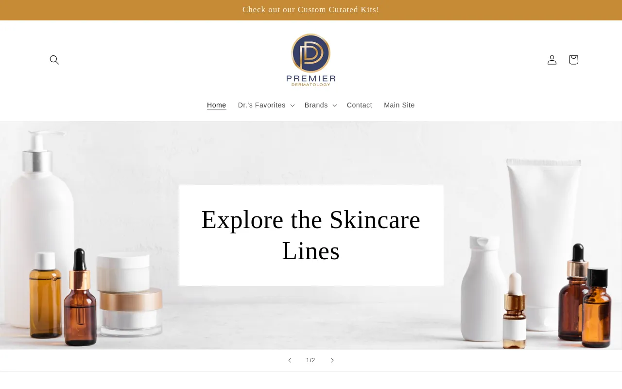 Shop@premierderm.org screenshot