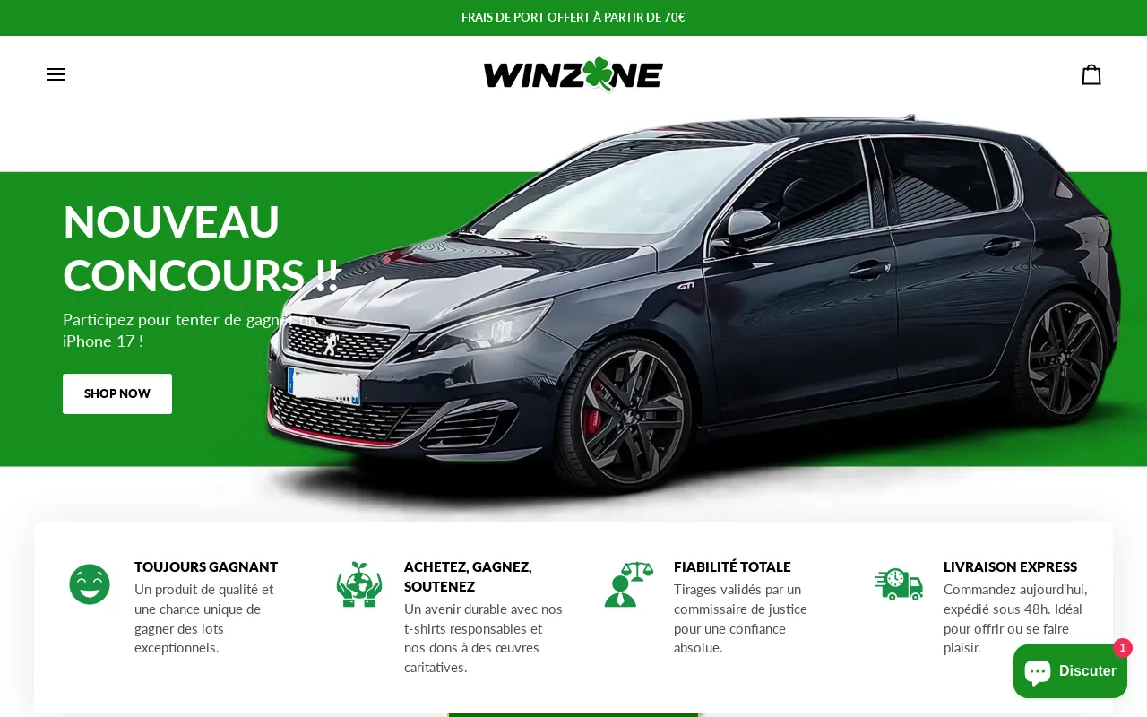 winzone.fr website screenshot