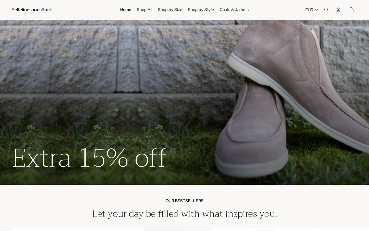 PellelineshoesRack website screenshot