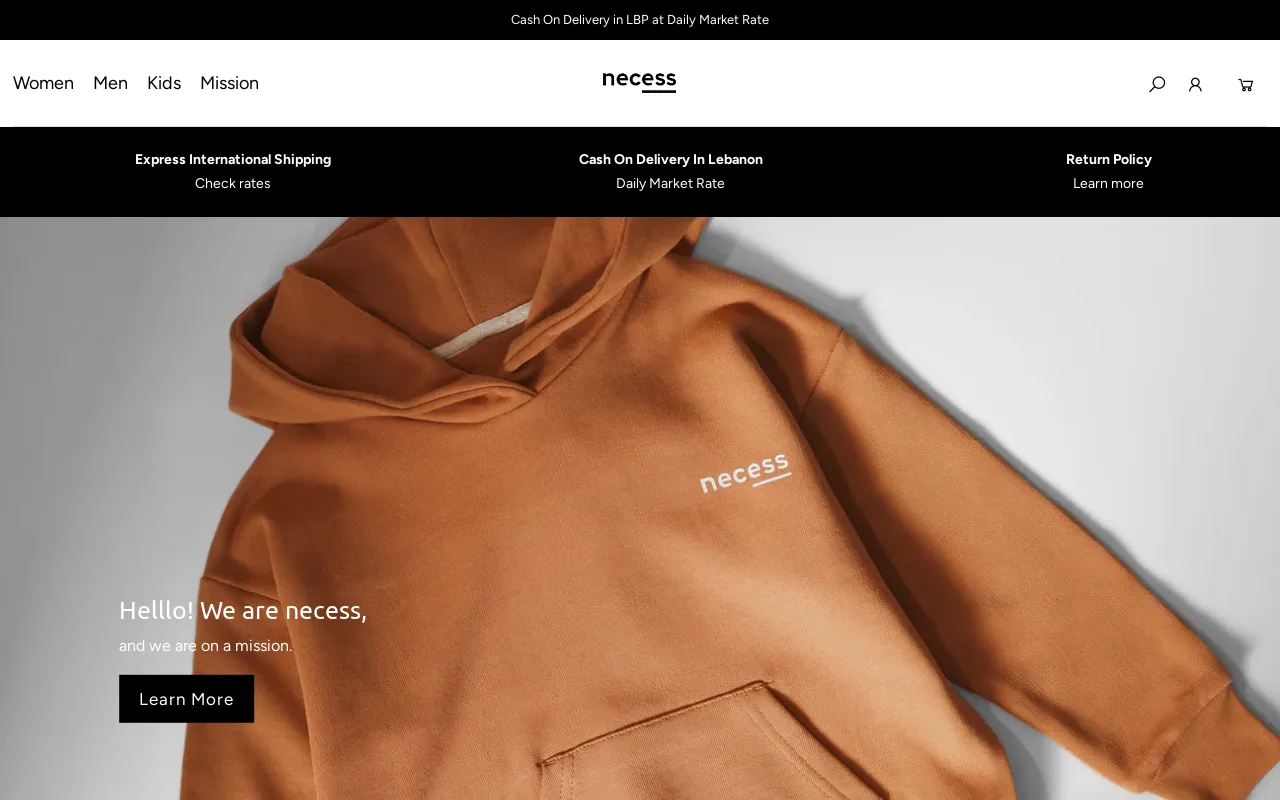 necess.co website screenshot