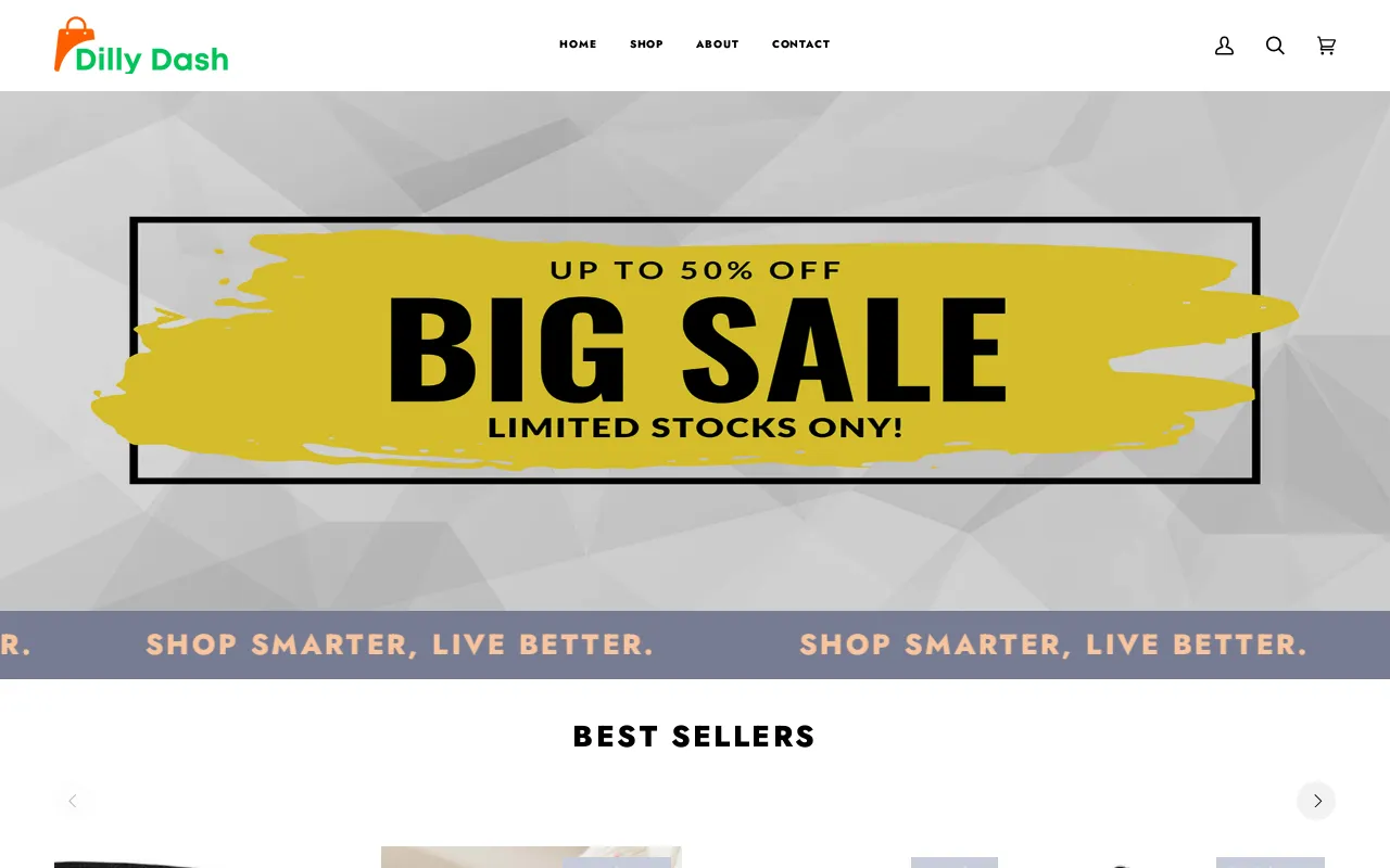 Dilly Dash website screenshot