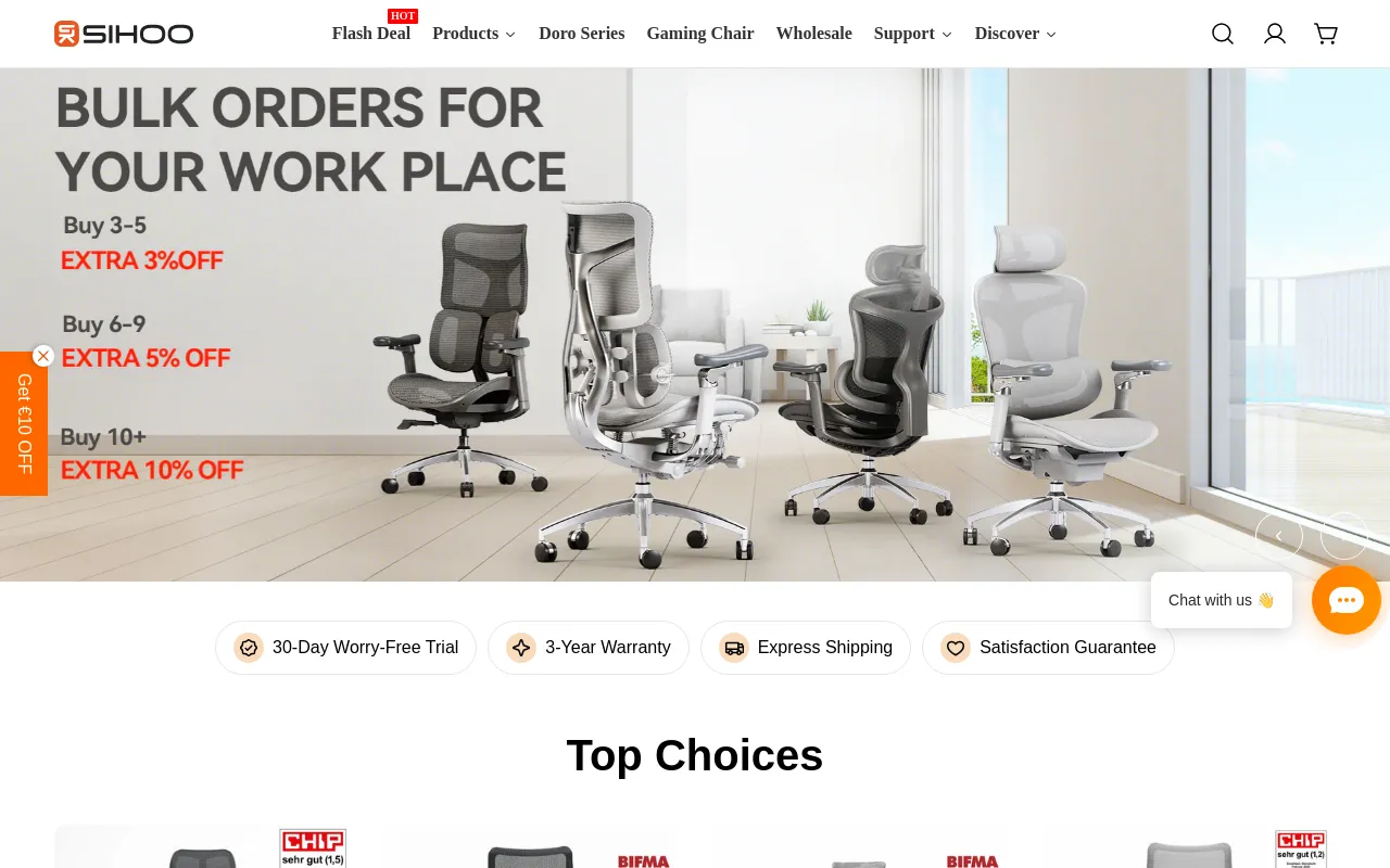 EU Sihoo official Shop screenshot