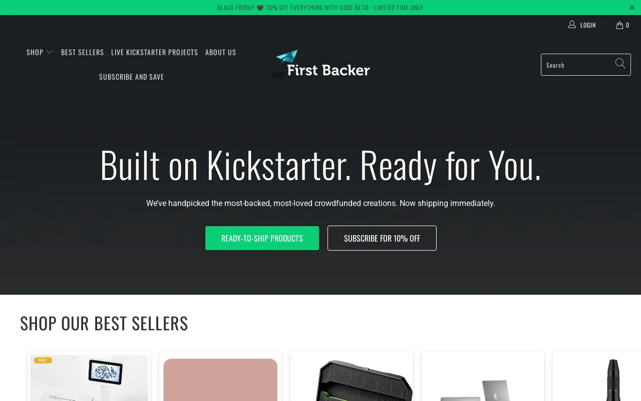 First Backer Shop screenshot