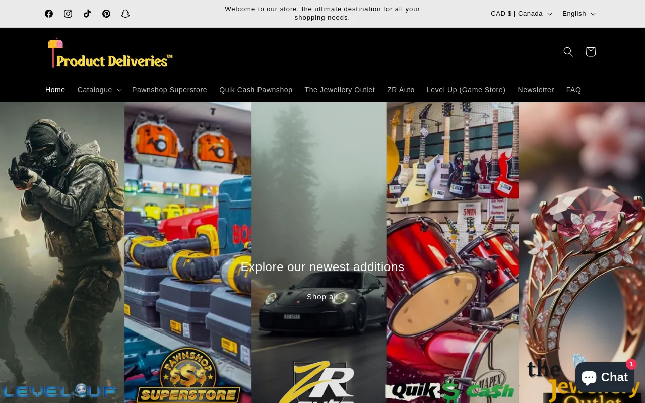 Product Deliveries screenshot