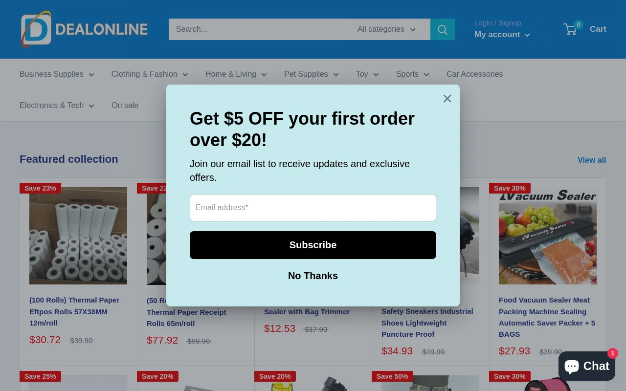 dealonline.co.nz screenshot