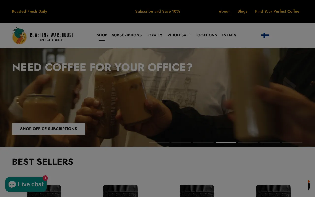 Roasting Warehouse Specialty Coffee screenshot