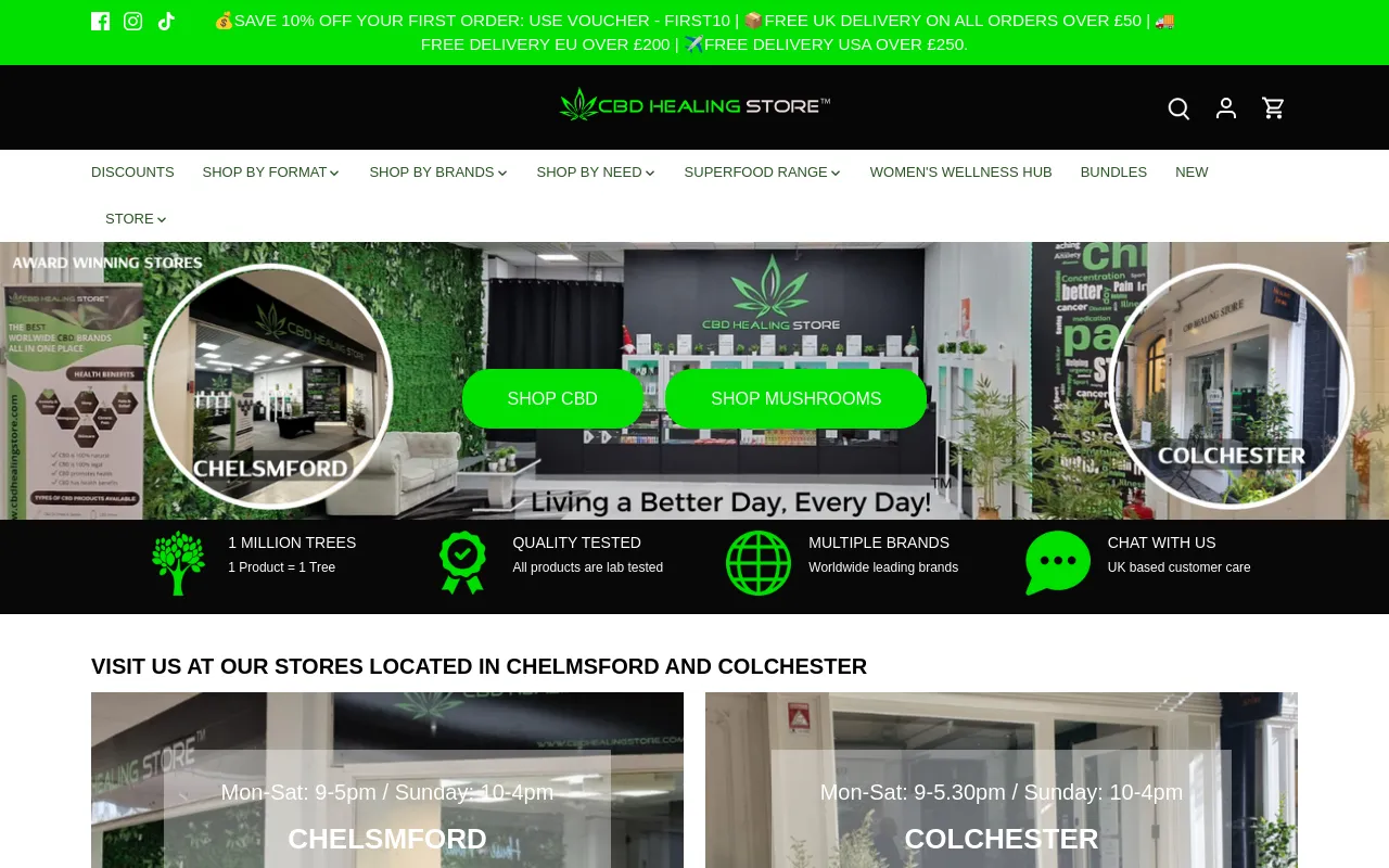 www.cbdhealingstore.com screenshot
