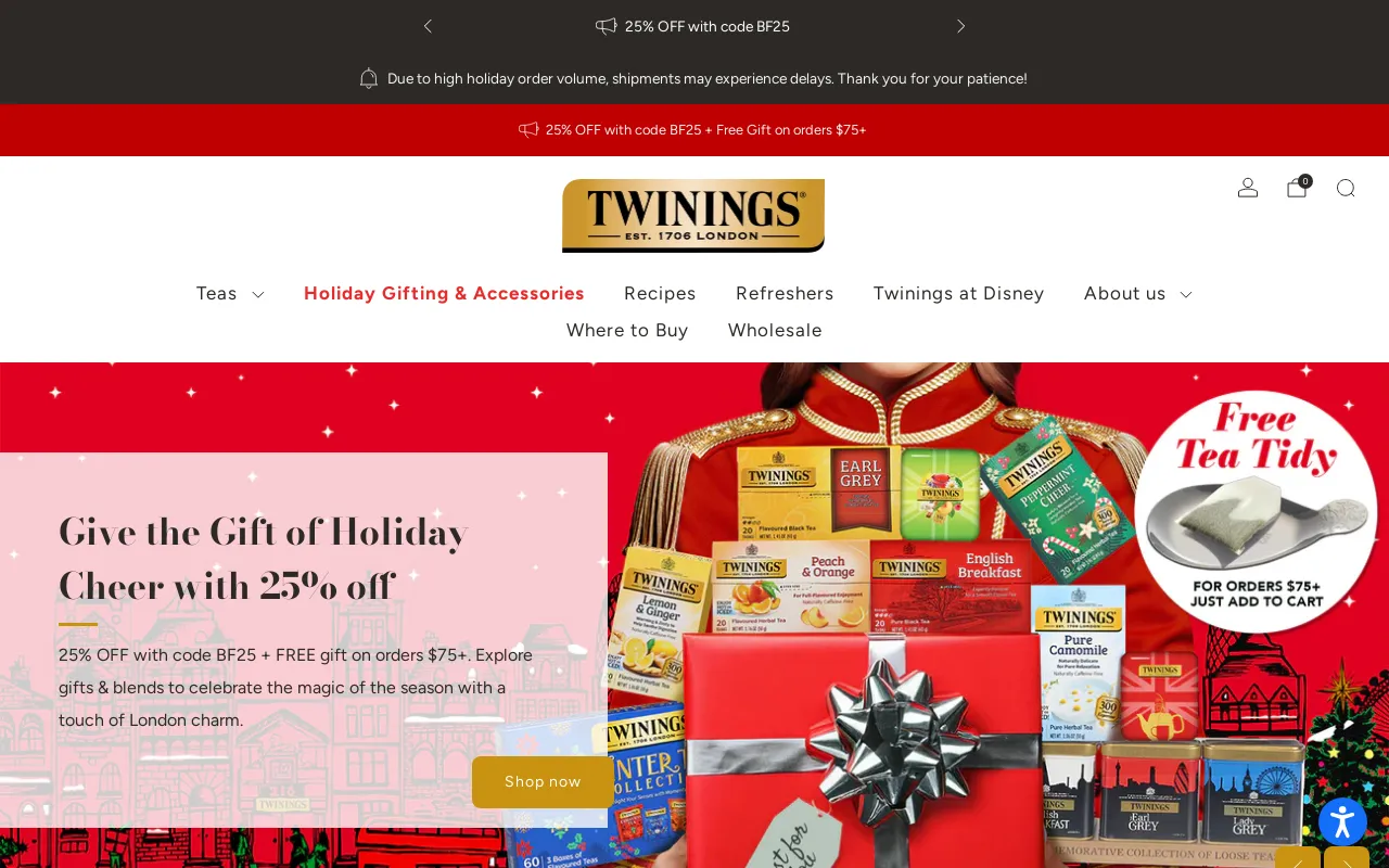 Twinings North America screenshot