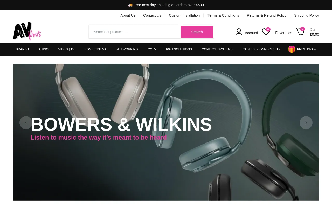 AV Pro’s website screenshot