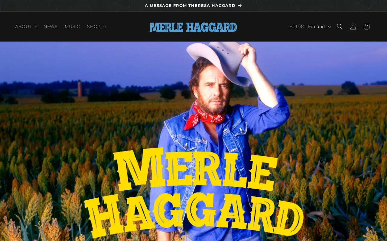Merle Haggard website screenshot