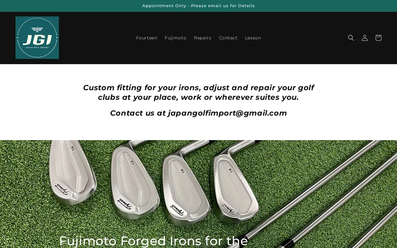 Japan Golf Import website screenshot
