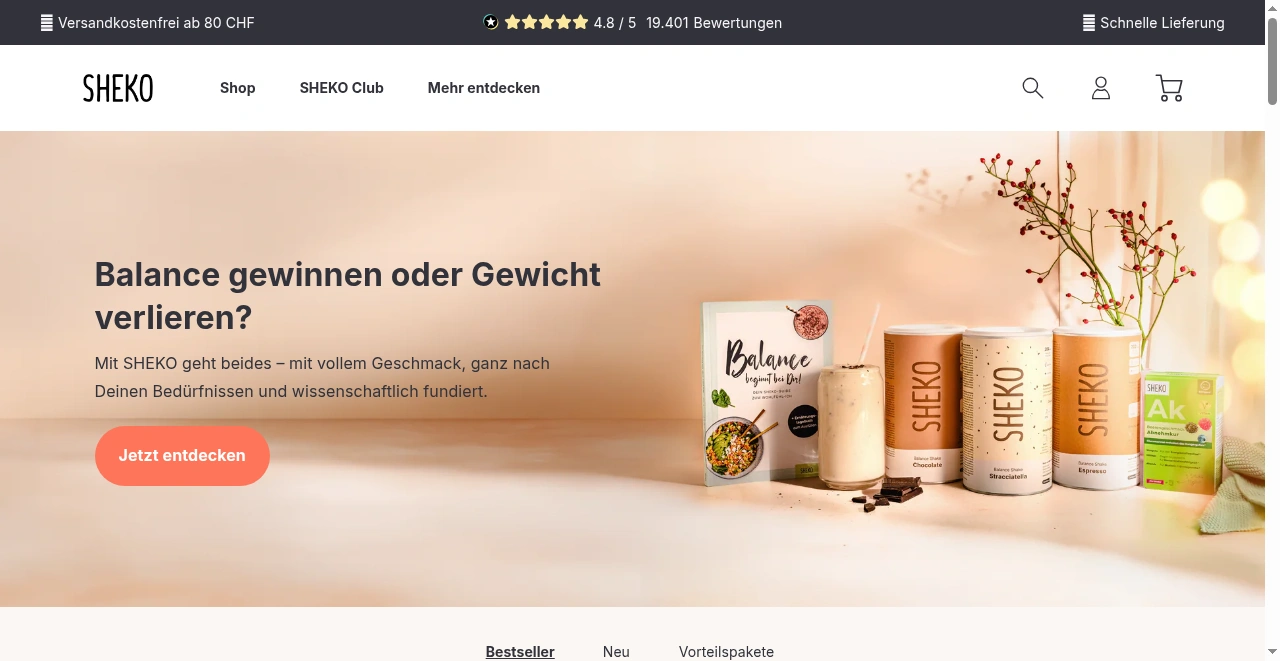 SHEKO Schweiz screenshot