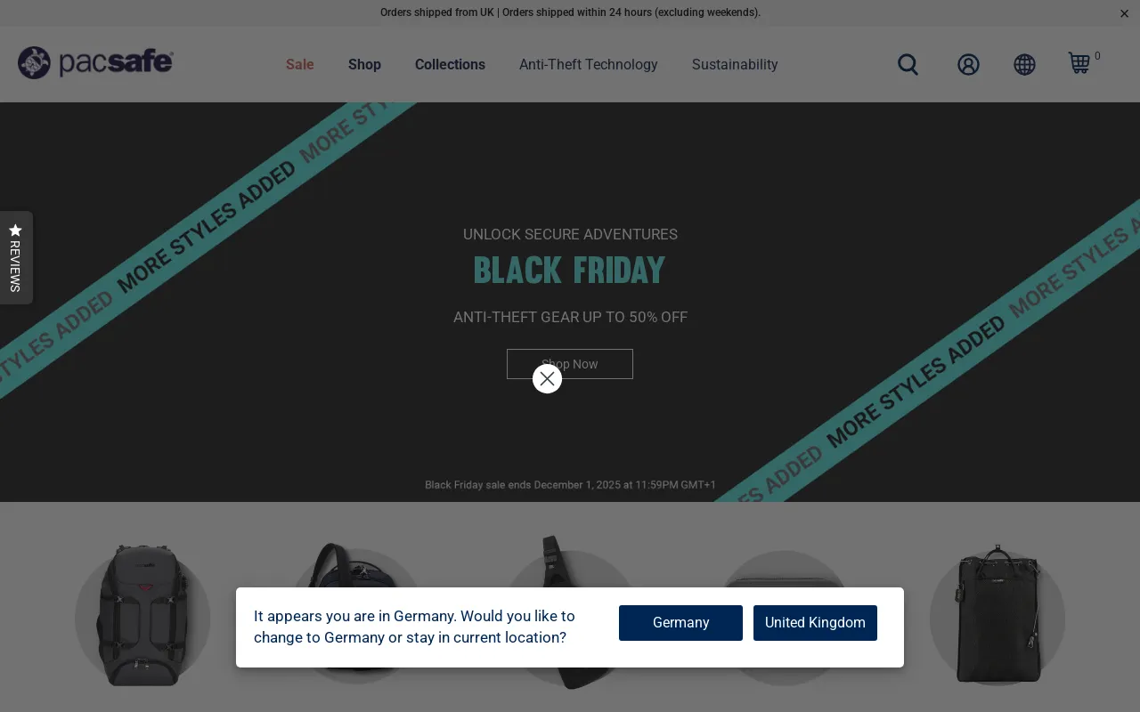 Pacsafe - Official UK Store screenshot