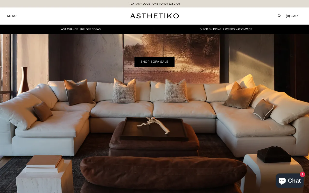 Asthetiko website screenshot