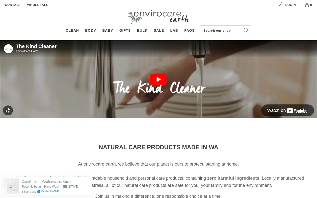 Natural care products screenshot