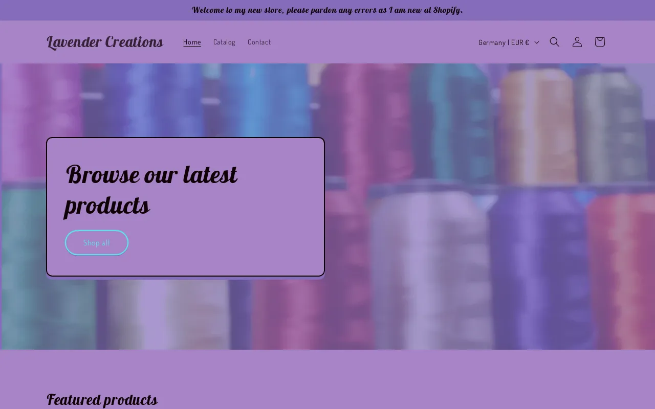 Lavender Creations website screenshot