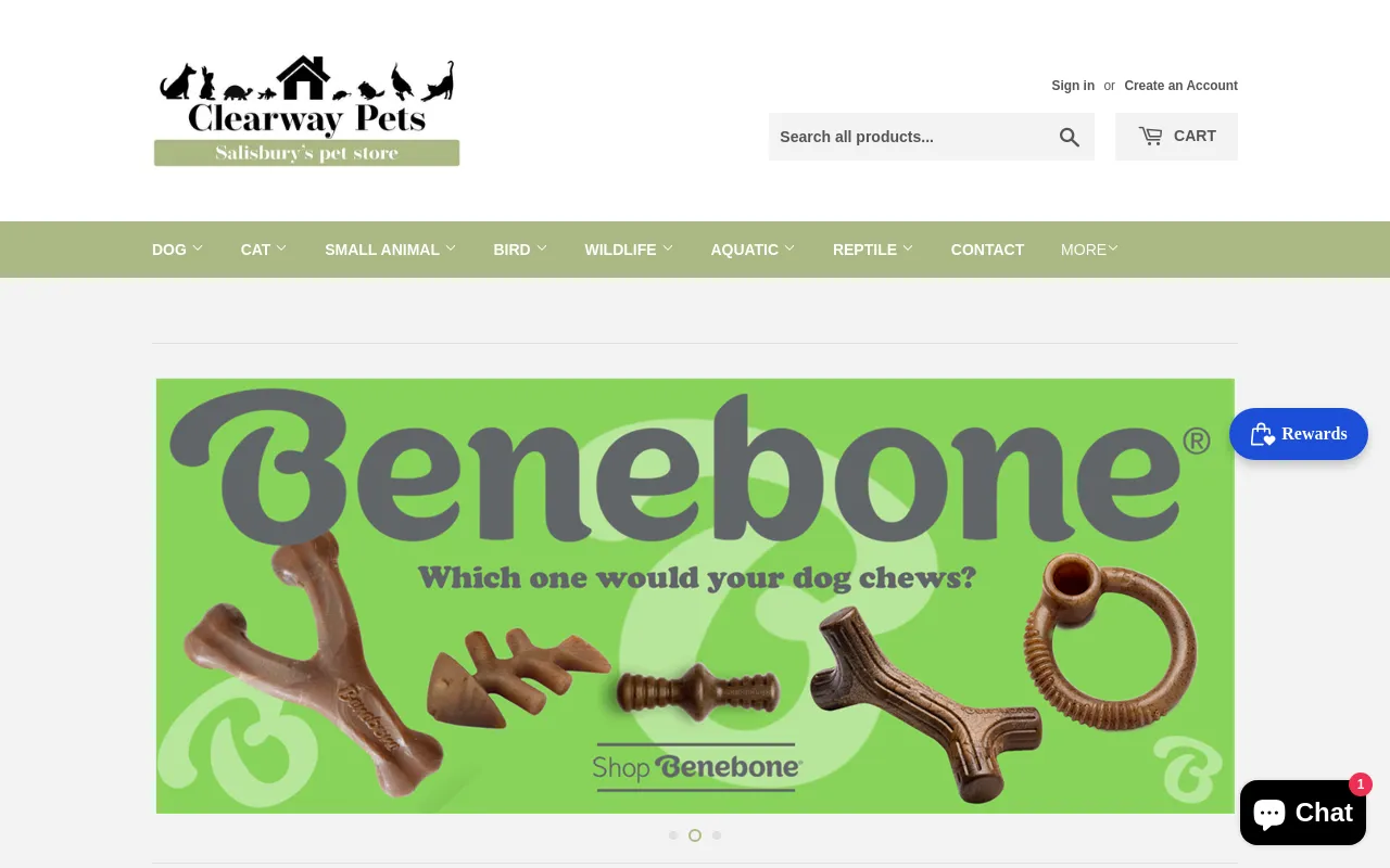 Clearway Pets website screenshot