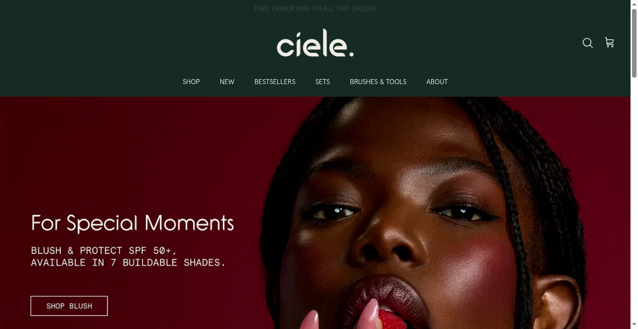 ciele cosmetics screenshot