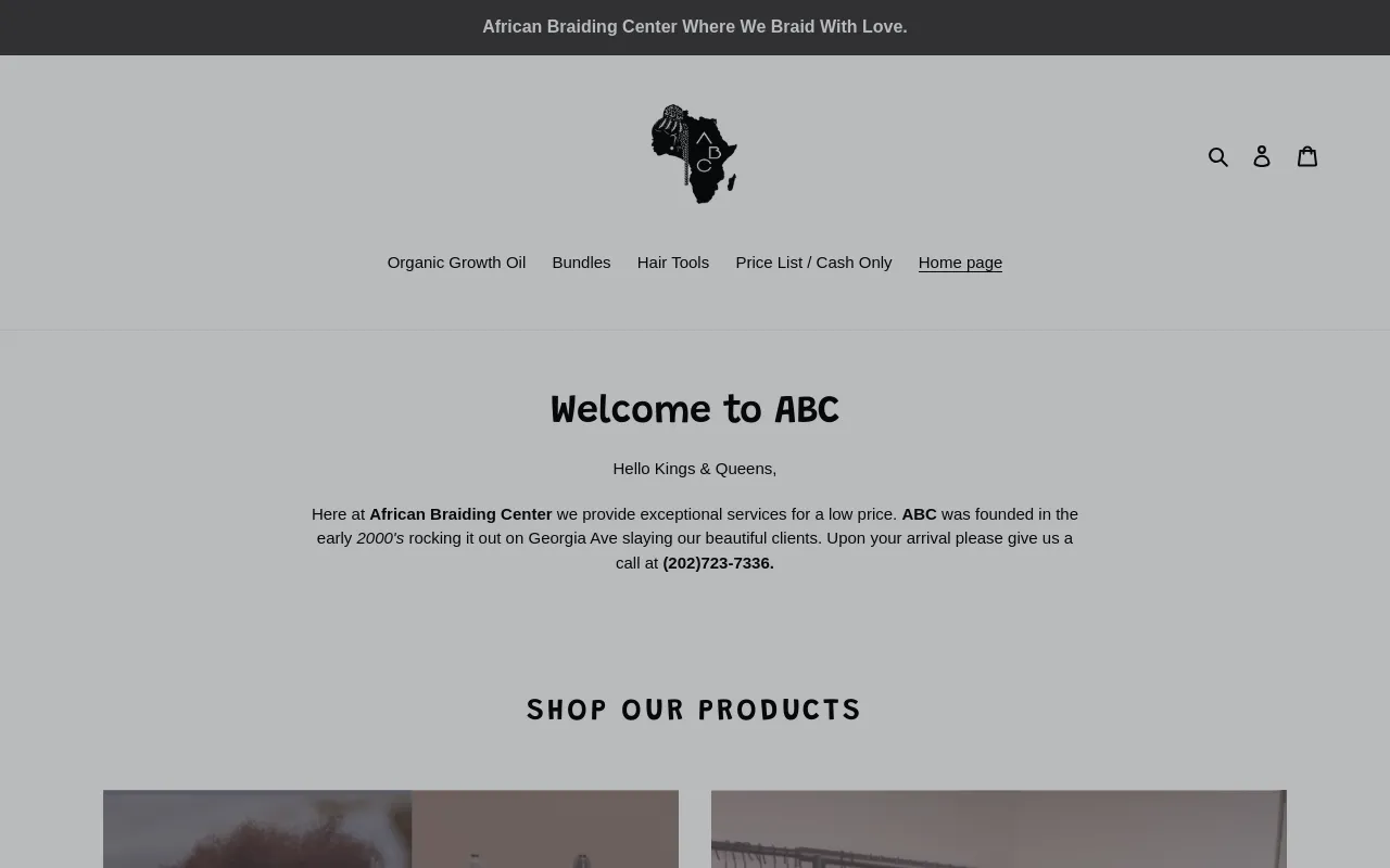 Africanbraidingcenter screenshot