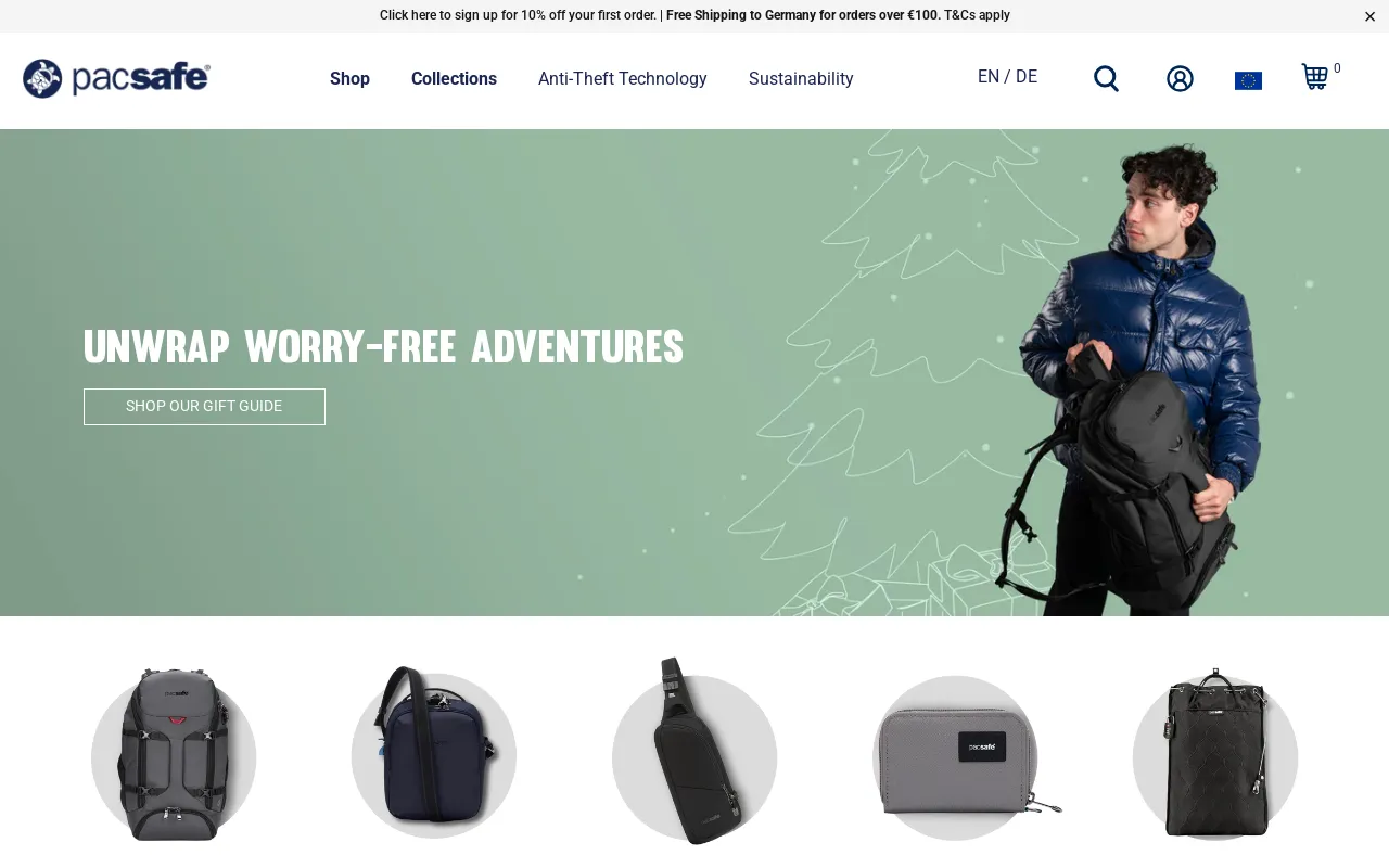 Pacsafe - Official Europe Store screenshot