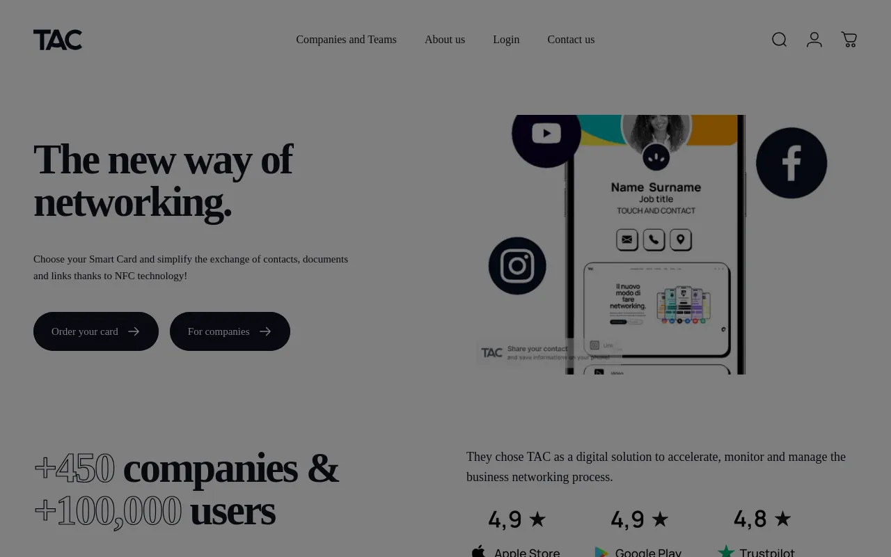 TAC website screenshot