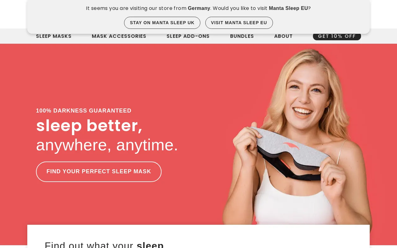 Manta Sleep UK screenshot