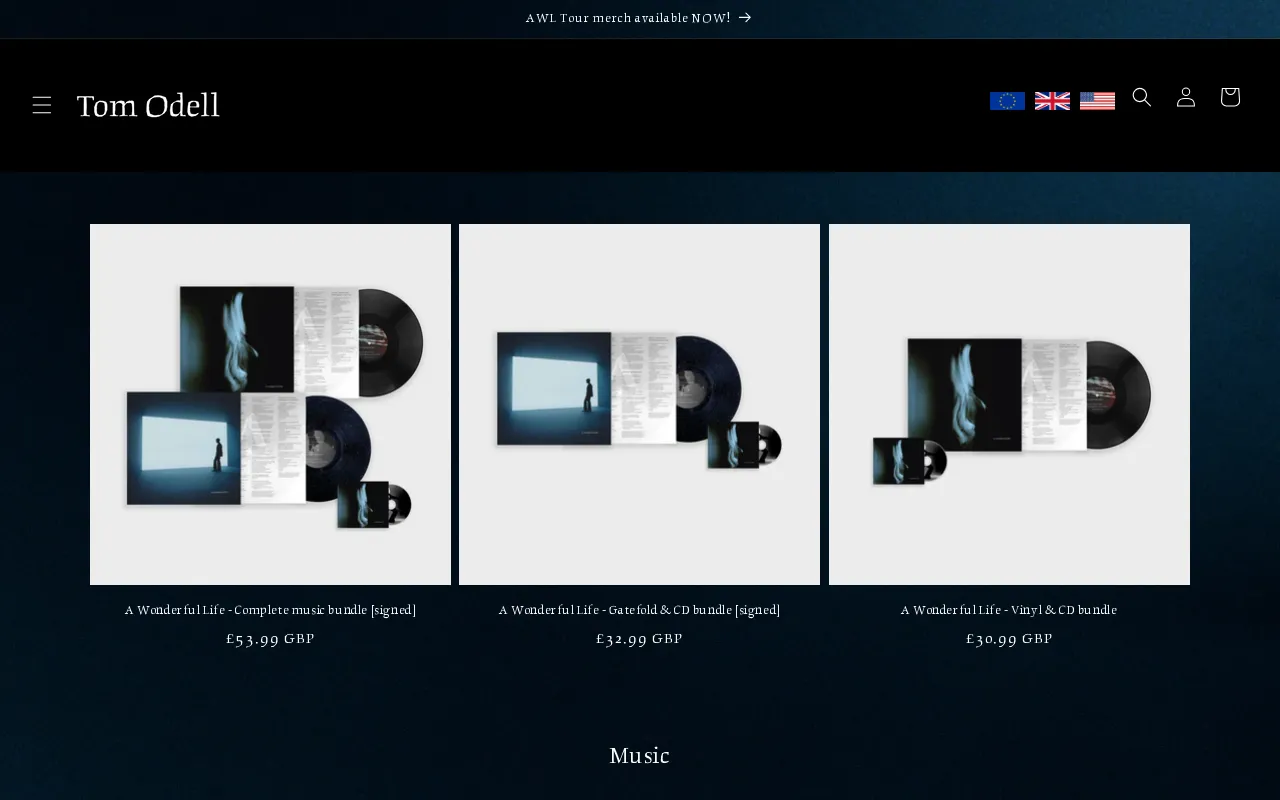 Tom Odell UK screenshot