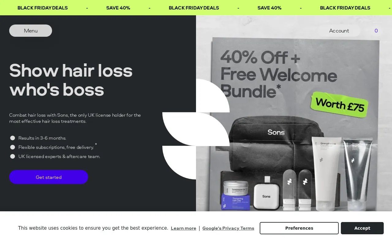 sons.co.uk screenshot