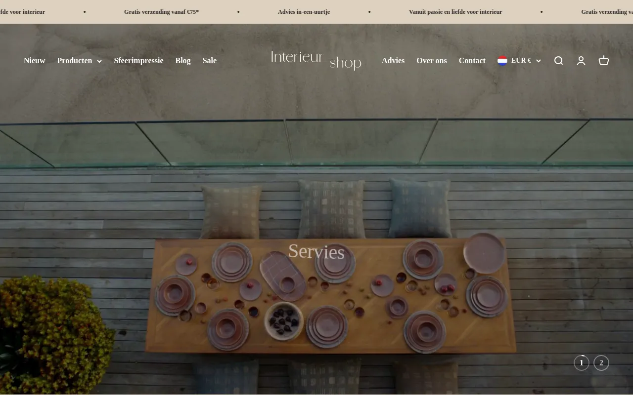Interieur-shop.nl website screenshot