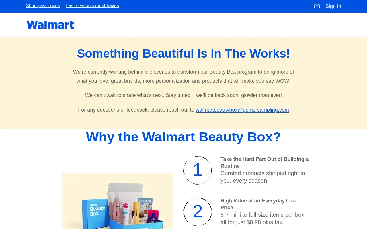Walmart Beauty Box screenshot