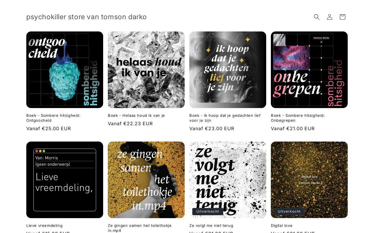 psychokiller store van tomson darko website screenshot