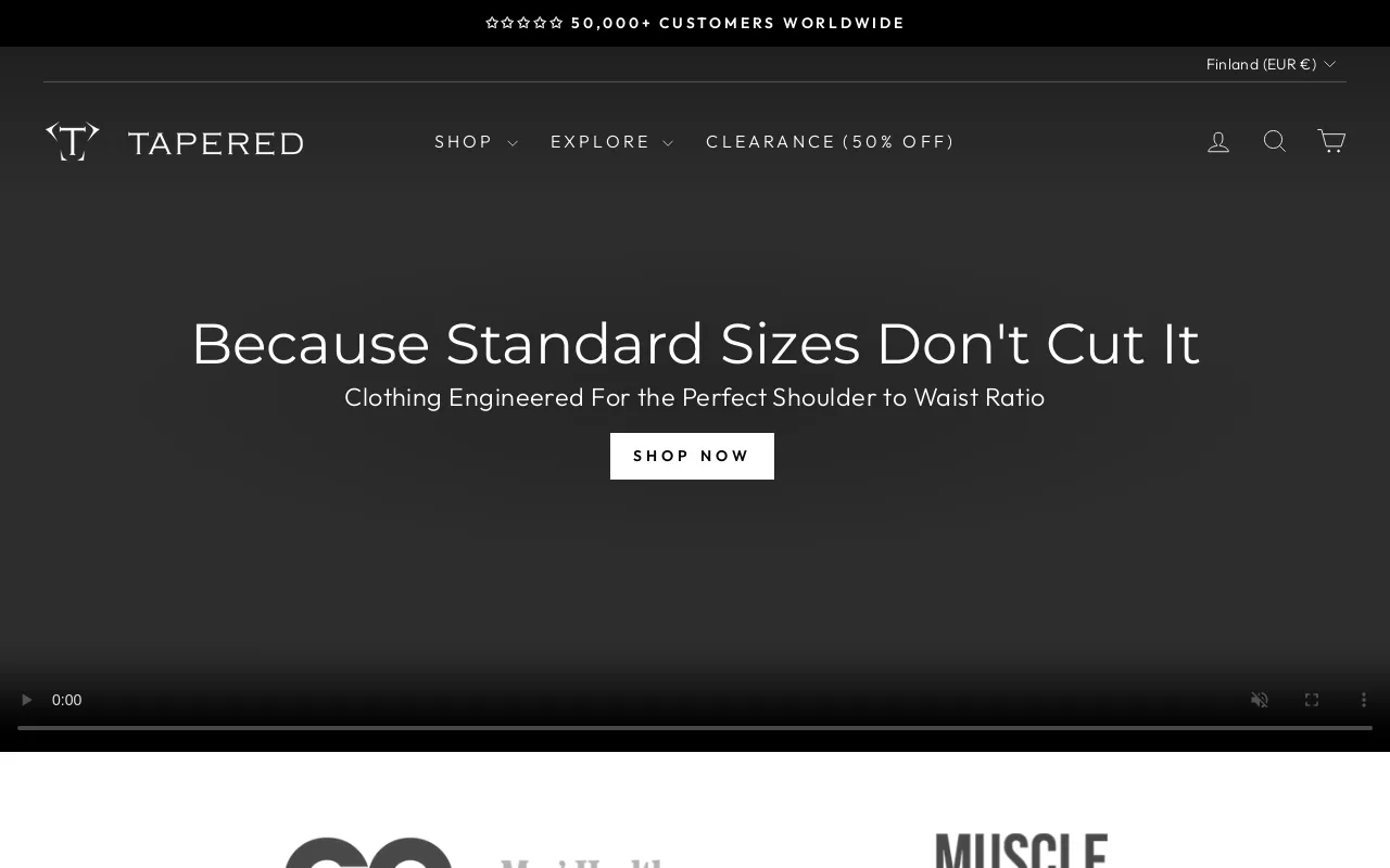 Tapered Menswear screenshot