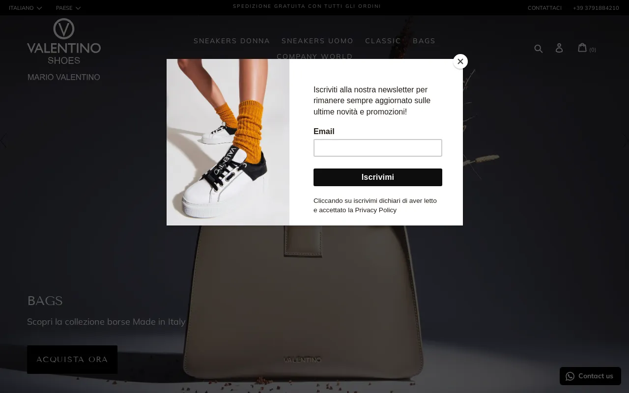 Valentino by Mario Valentino website screenshot