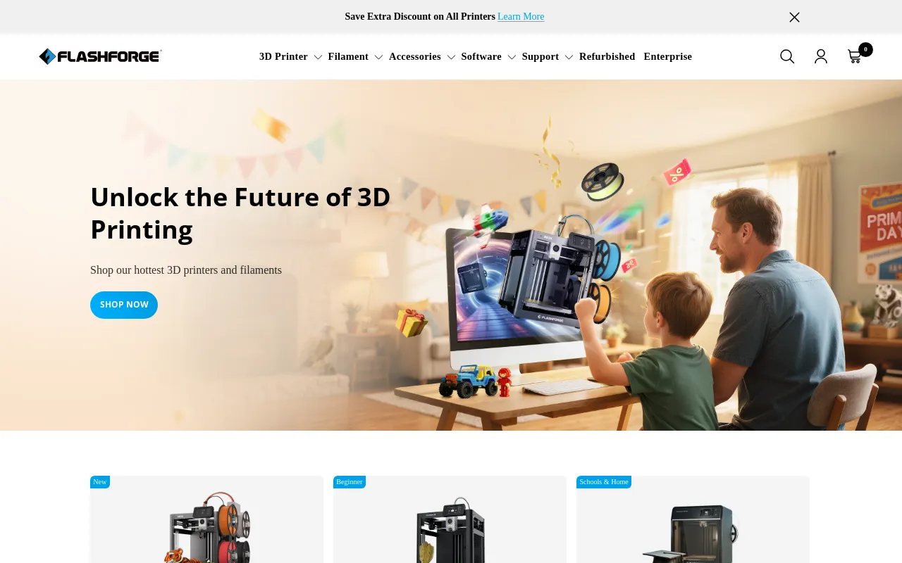 Flashforge 3D Printers screenshot