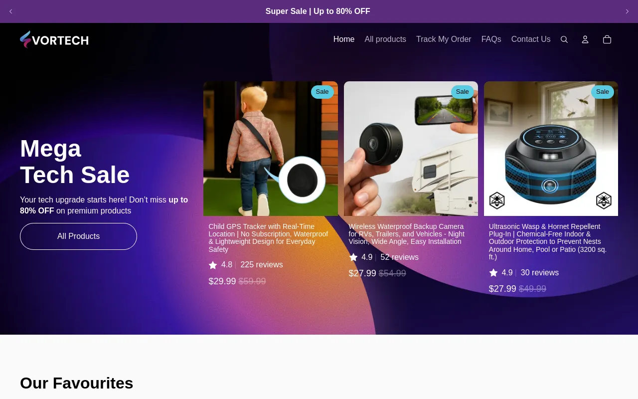 The VorTech website screenshot