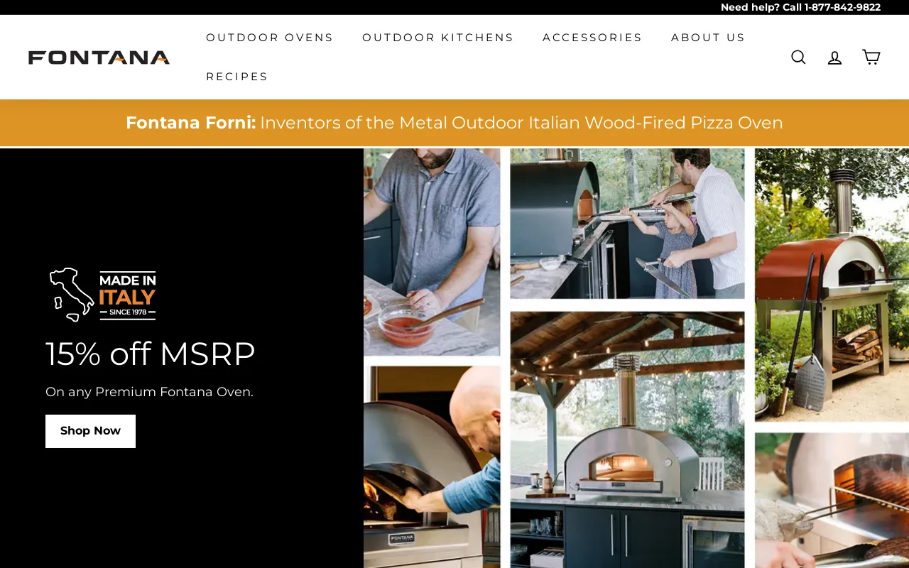 Fontana Forni USA screenshot