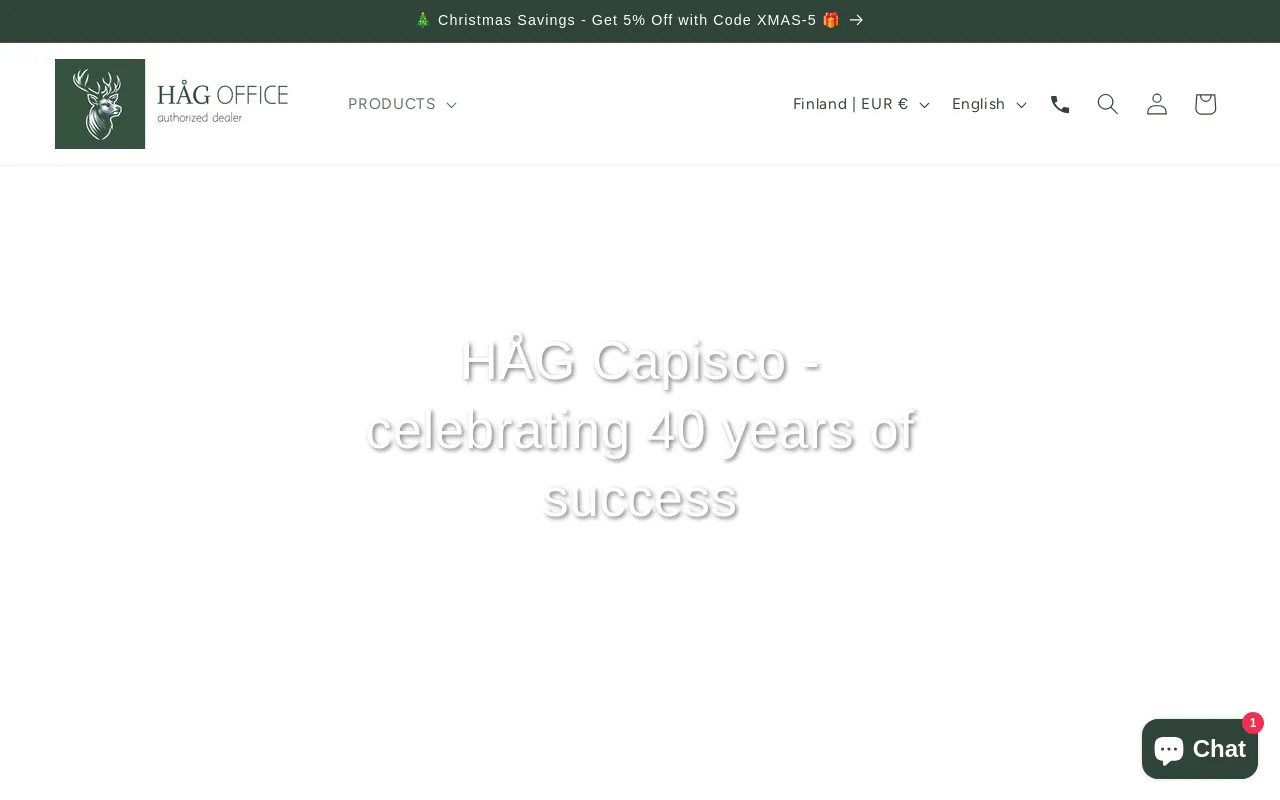 HÅG Office website screenshot