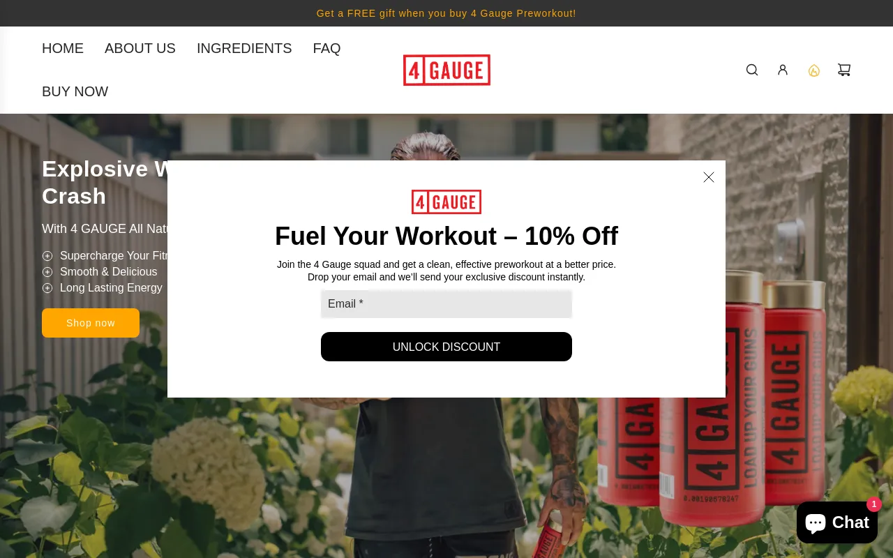 4 Gauge Preworkout screenshot